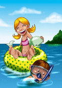 Enfance ensoleill&eacute;e au bord de l'eau